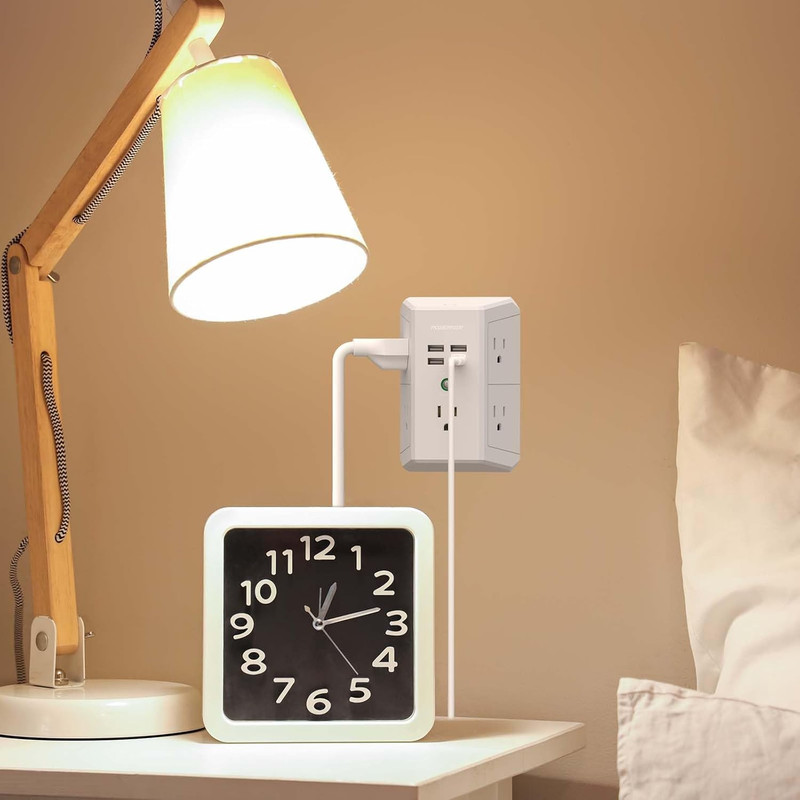 USB Wall Charger, Multi Outlet Extender Surge Protector with 4 USB Ports, 1680J gallery