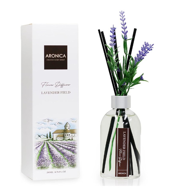 Aronica Flower Diffuser Lavender Field 200ml/6.76 Fl oz (Box damaged) gallery