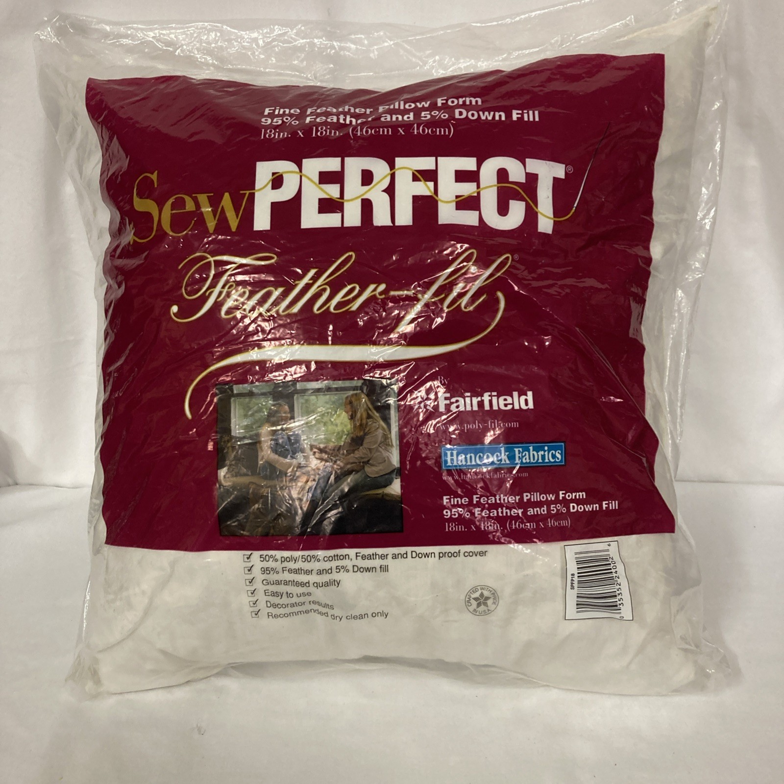 Sew Perfect 18 x 18 Square Fine Feather -Fil Pillow Form Insert gallery