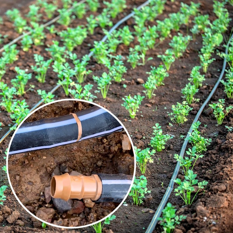 25 Pack Drip Irrigation Barbed Coupling Fittings 1/2 Inch 17mm, 0.600" ID Dr... gallery