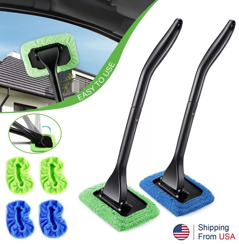 6× Window Windshield Cleaning Tool Microfiber Car Wiper Cleaner Glass Brush US gallery