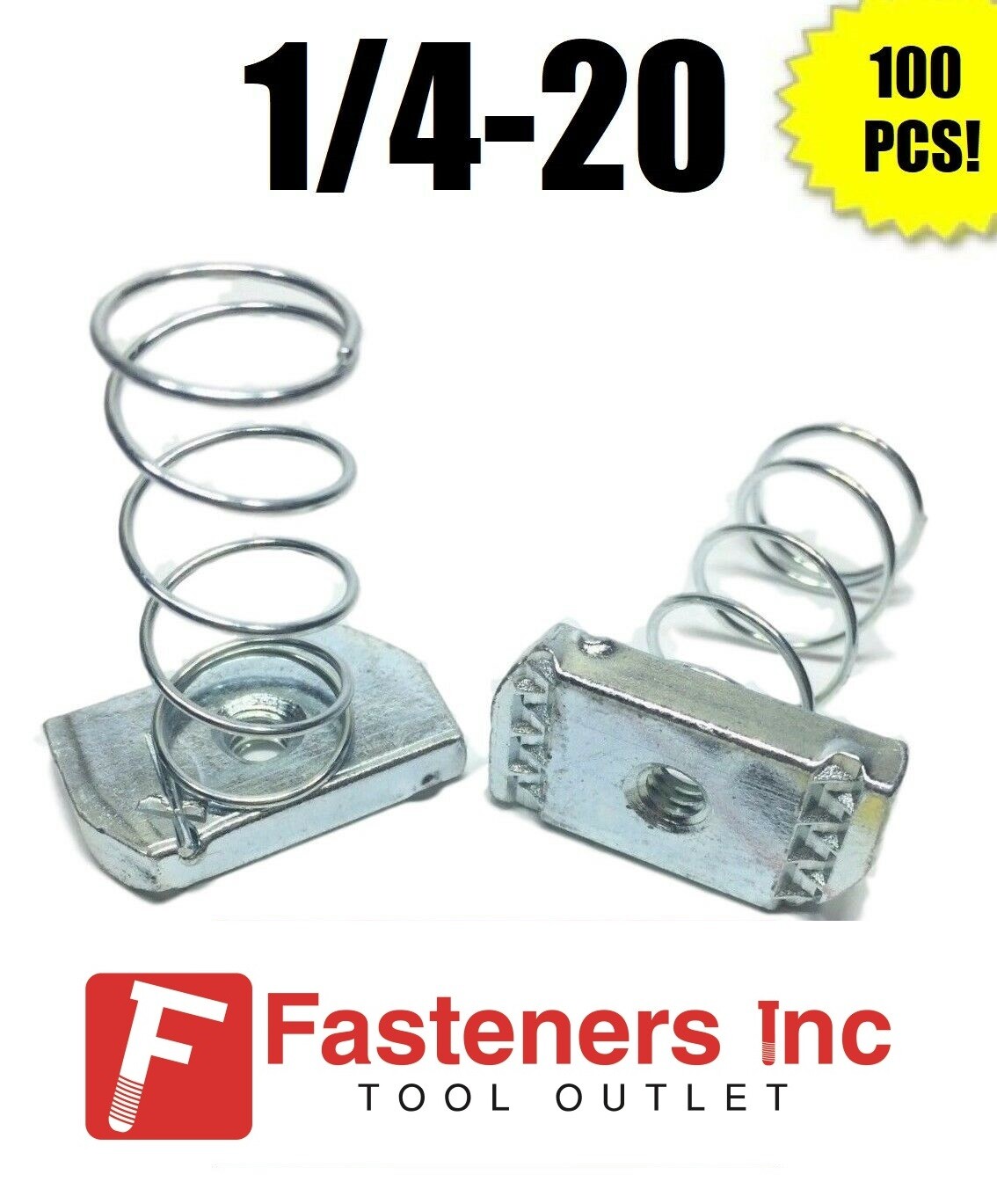 100/BOX 1/4"-20 Spring Nuts for Unistrut B-Line Channel #4118 P1006-1420 gallery
