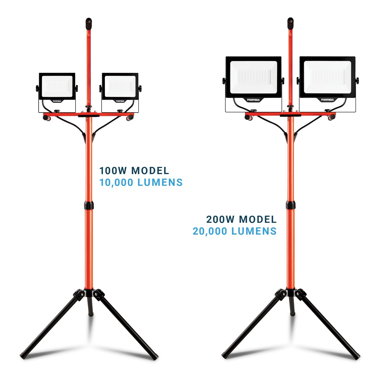 PARMIDA LED Dual-Head Work Light, Multi-Directional, 10,000W/20,000LM, 100W/200W gallery