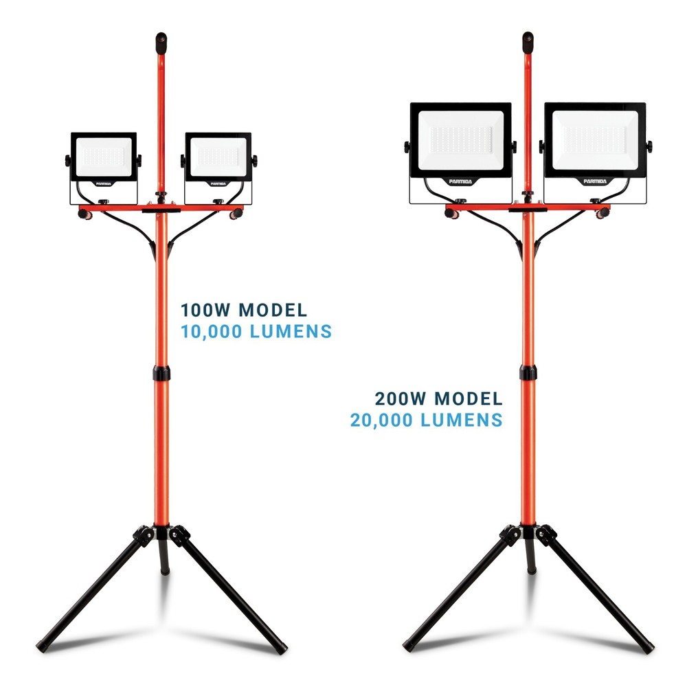 PARMIDA LED Dual-Head Work Light, Multi-Directional, 10,000W/20,000LM, 100W/200W
