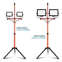 PARMIDA LED Dual-Head Work Light, Multi-Directional, 10,000W/20,000LM, 100W/200W