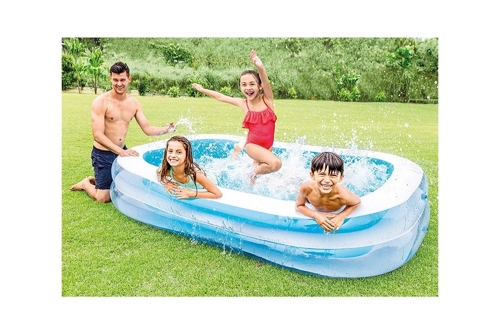 Intex Swim Center Family Inflatable Pool 103inch X 69inch X 22inch for Ages 6 an gallery