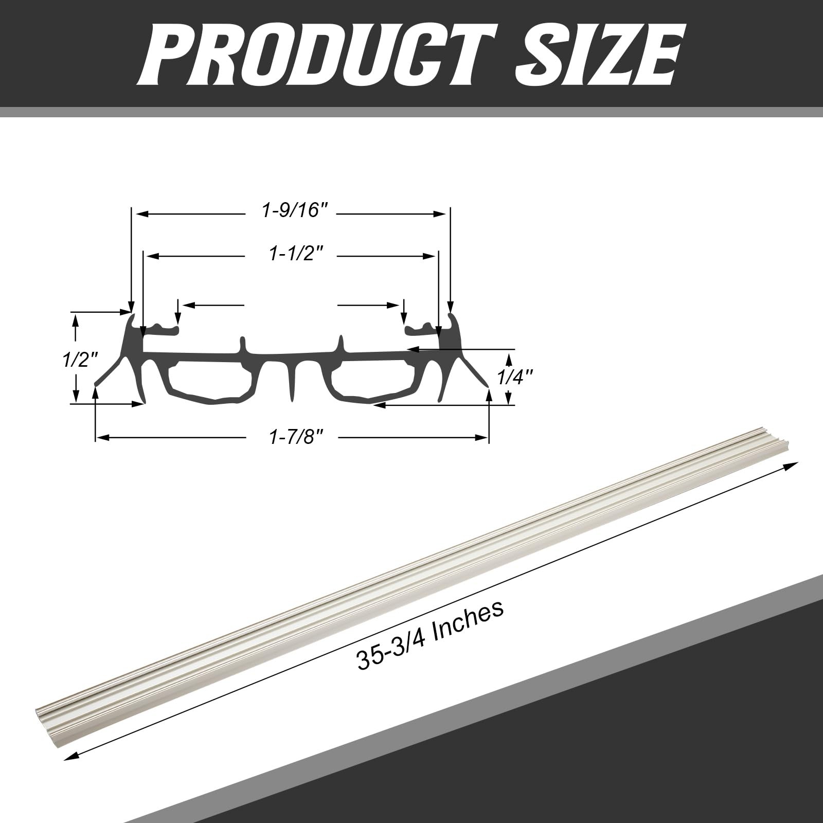 2 Pack Slide on Door Sweep 35-3/4 Inches Double Bulb Weatherstrip Bottom Seal... gallery
