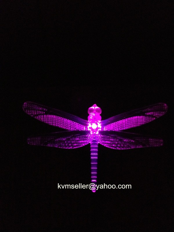 4-Pieces Solar Powered Dragonfly Garden Yard Stake Pathway Lawn Light LED Sun i gallery
