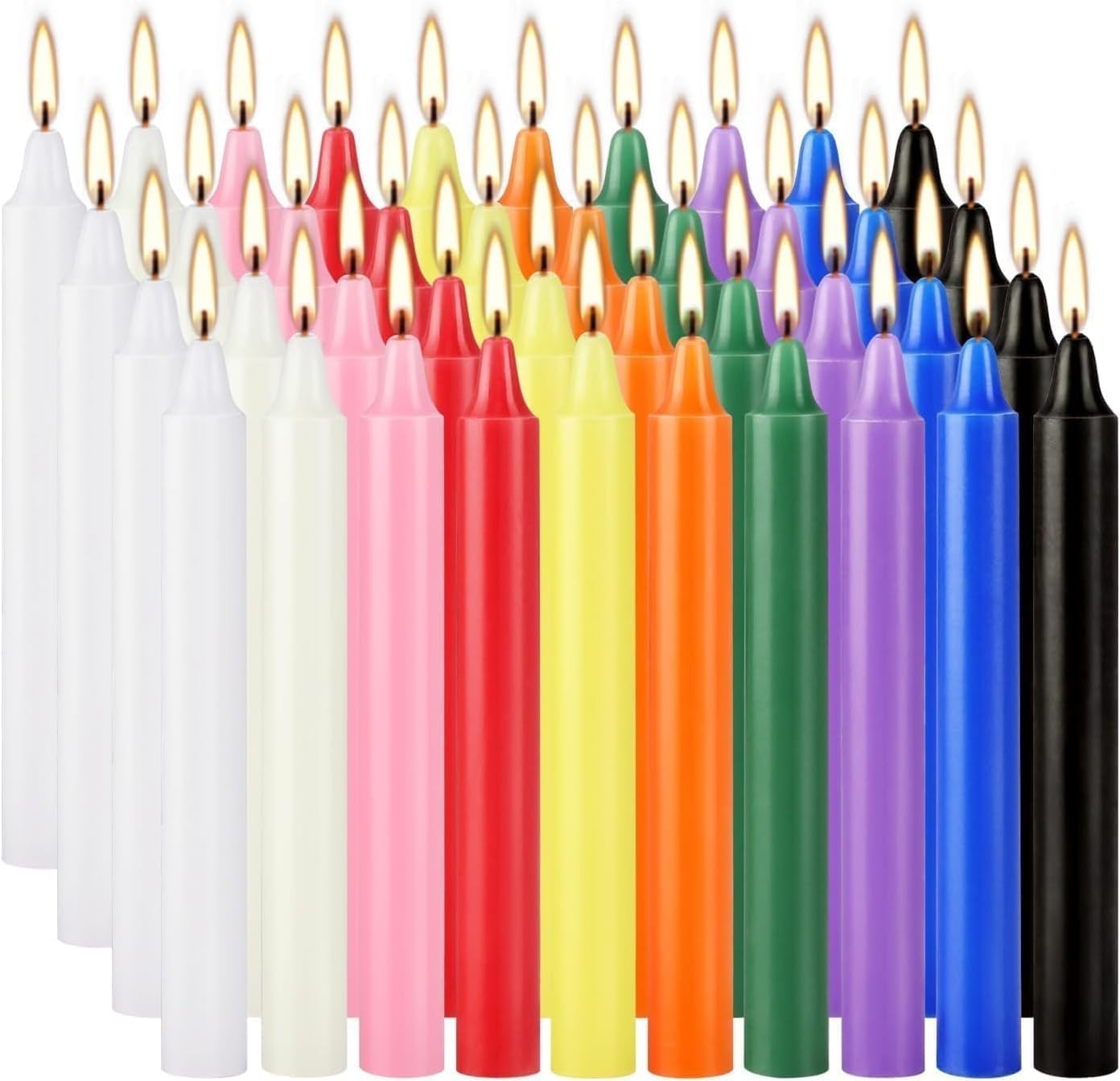 40 Pack Assorted Color Spell Chime Candles, 4 Inch Mini Taper Candles for Home gallery
