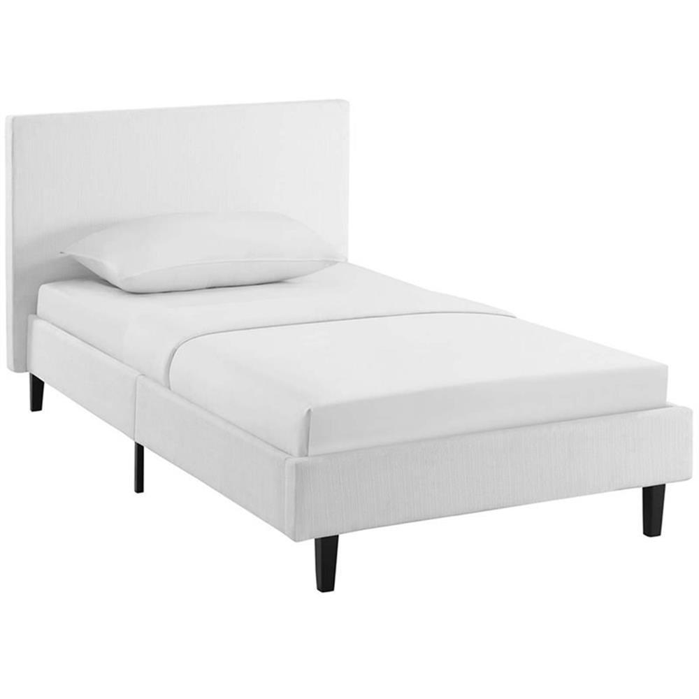Modway Anya Twin Modern Style Polyester Fabric Bed in White Finish gallery