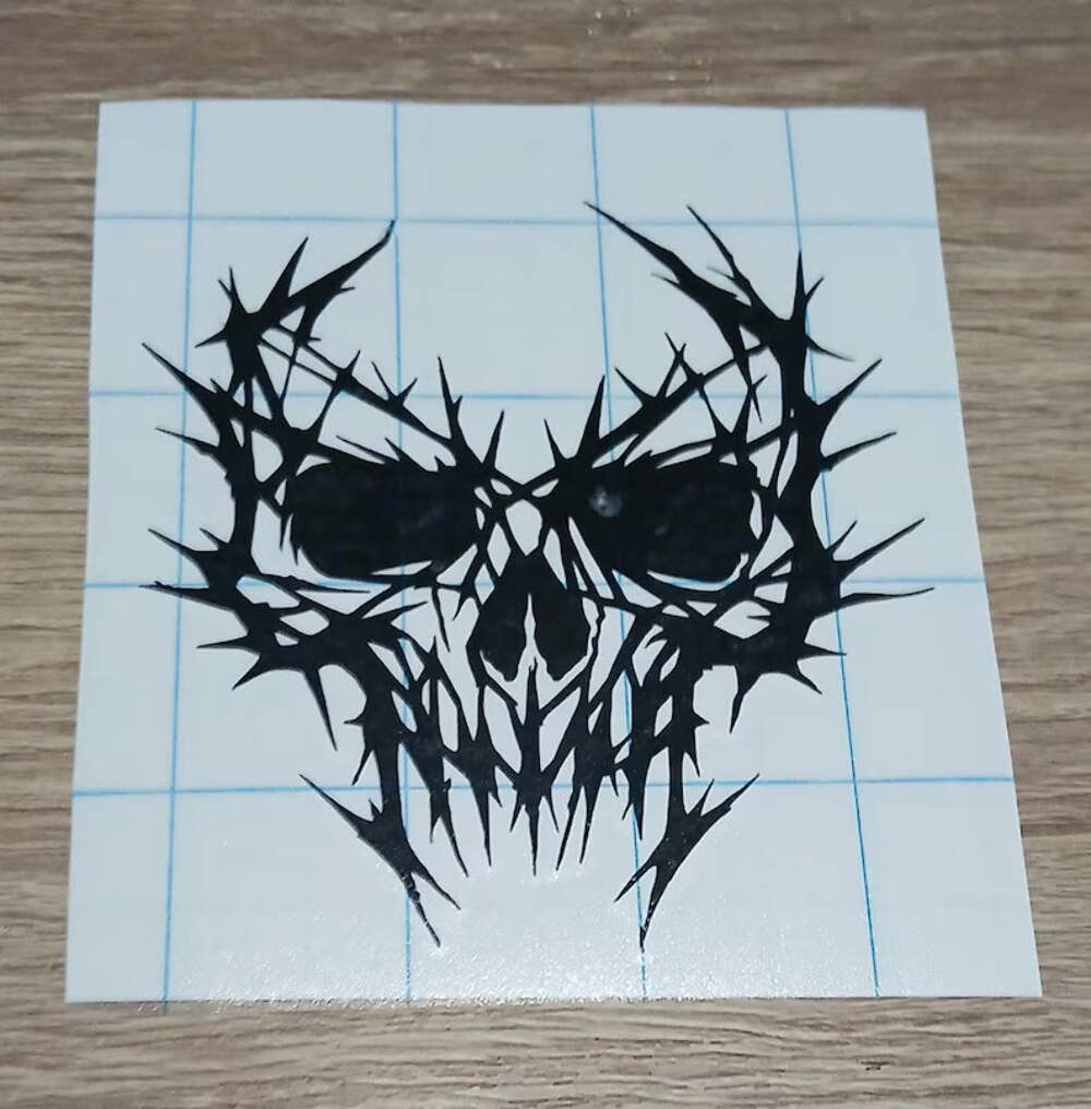 Fractal Skull Vinyl Decal | Die Cut Vinyl Decal gallery