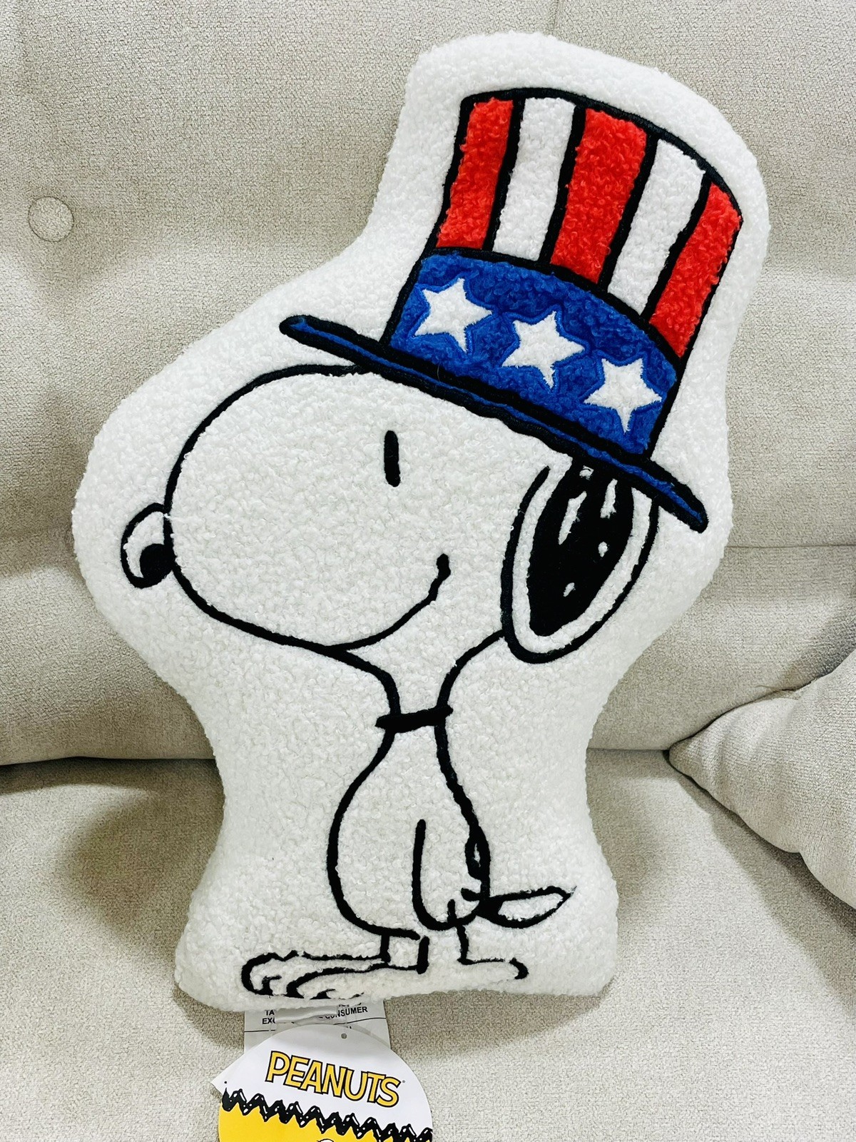 Peanuts Snoopy Patriotic Uncle Sam Decorative Pillow NEW 4th Of July Theme gallery