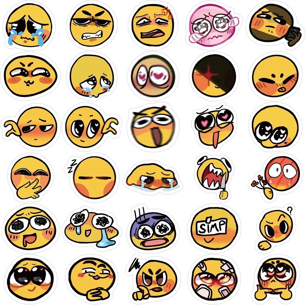 20 Random Smiley Face Yellow Emoji Stickers Decals Hydro Car Yeti Free Shipping! gallery