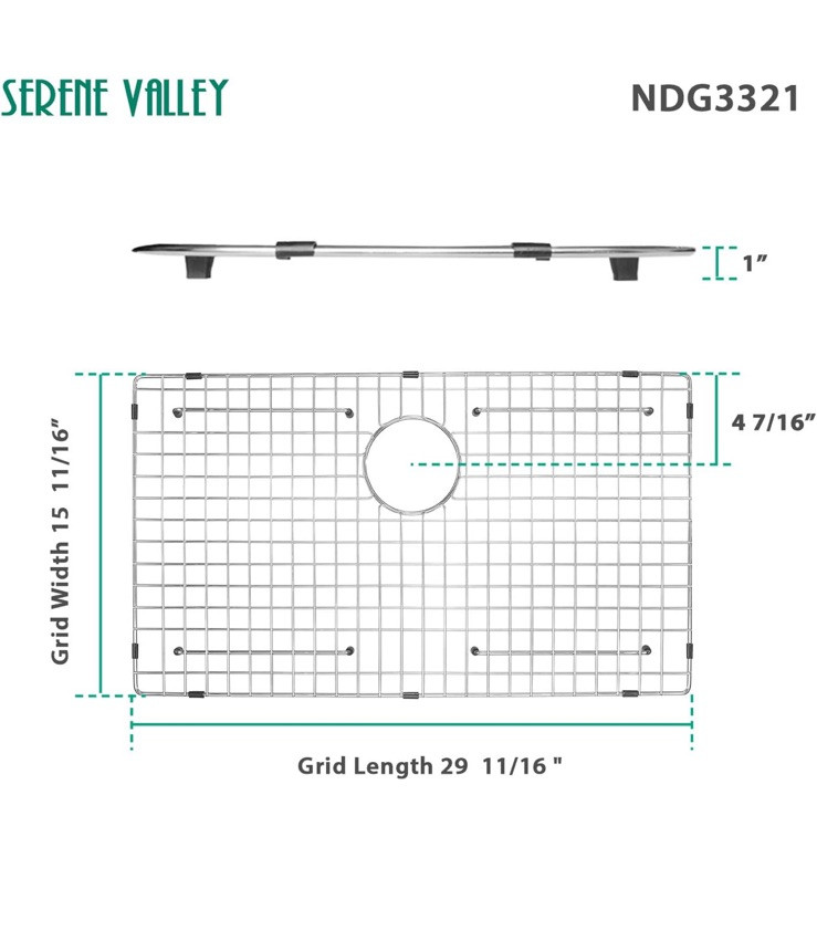 Serene Valley Sink Protector and Kitchen Sink Bottom Grid NDG3321-304 Stainless gallery