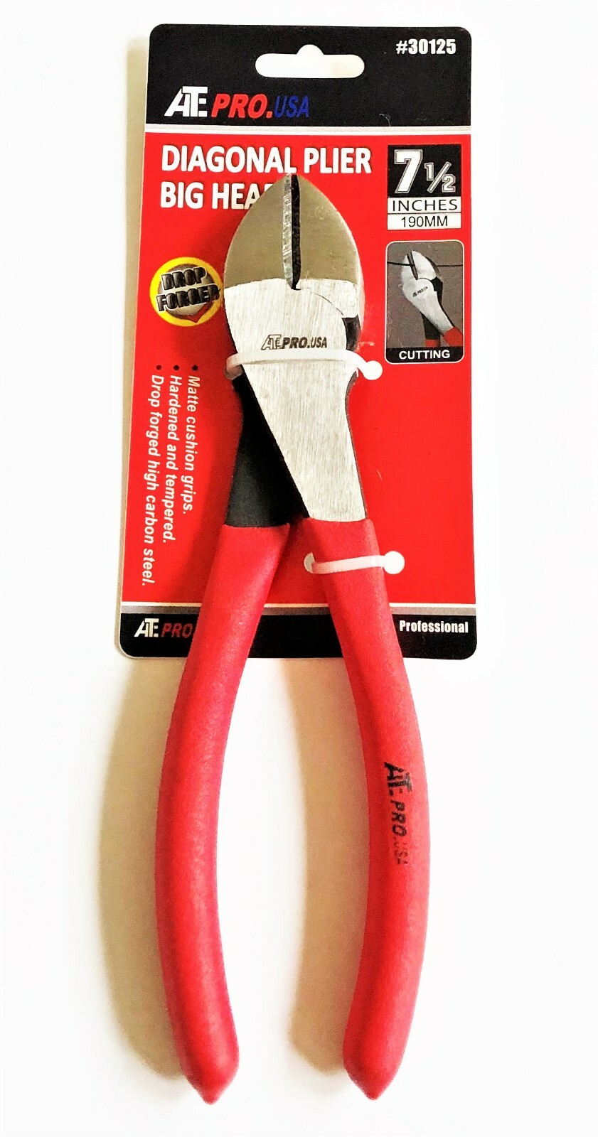 ATE PRO 7-1/2" WIDE HEAD DIAGONAL CUTTERS WIRE CUTTING PLIERS DYKES NOSE 30125 gallery