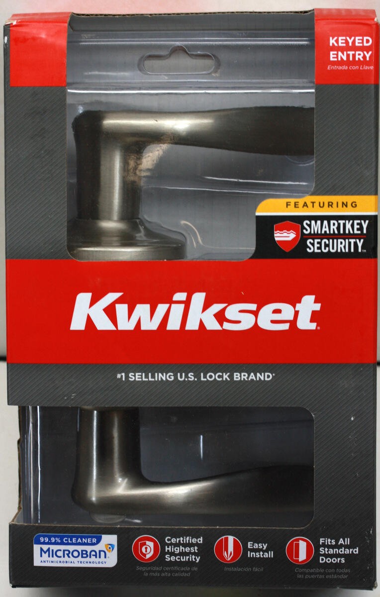 Kwikset Tustin Entry Door Handle SmartKey Security Satin Nickel 740TNL 15 SMT CP gallery