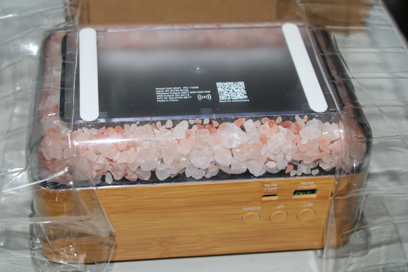 LOMI Sunrise Alarm Clock with Himalayan Salt Pebble Base - Date/Time/Temp GIFT gallery