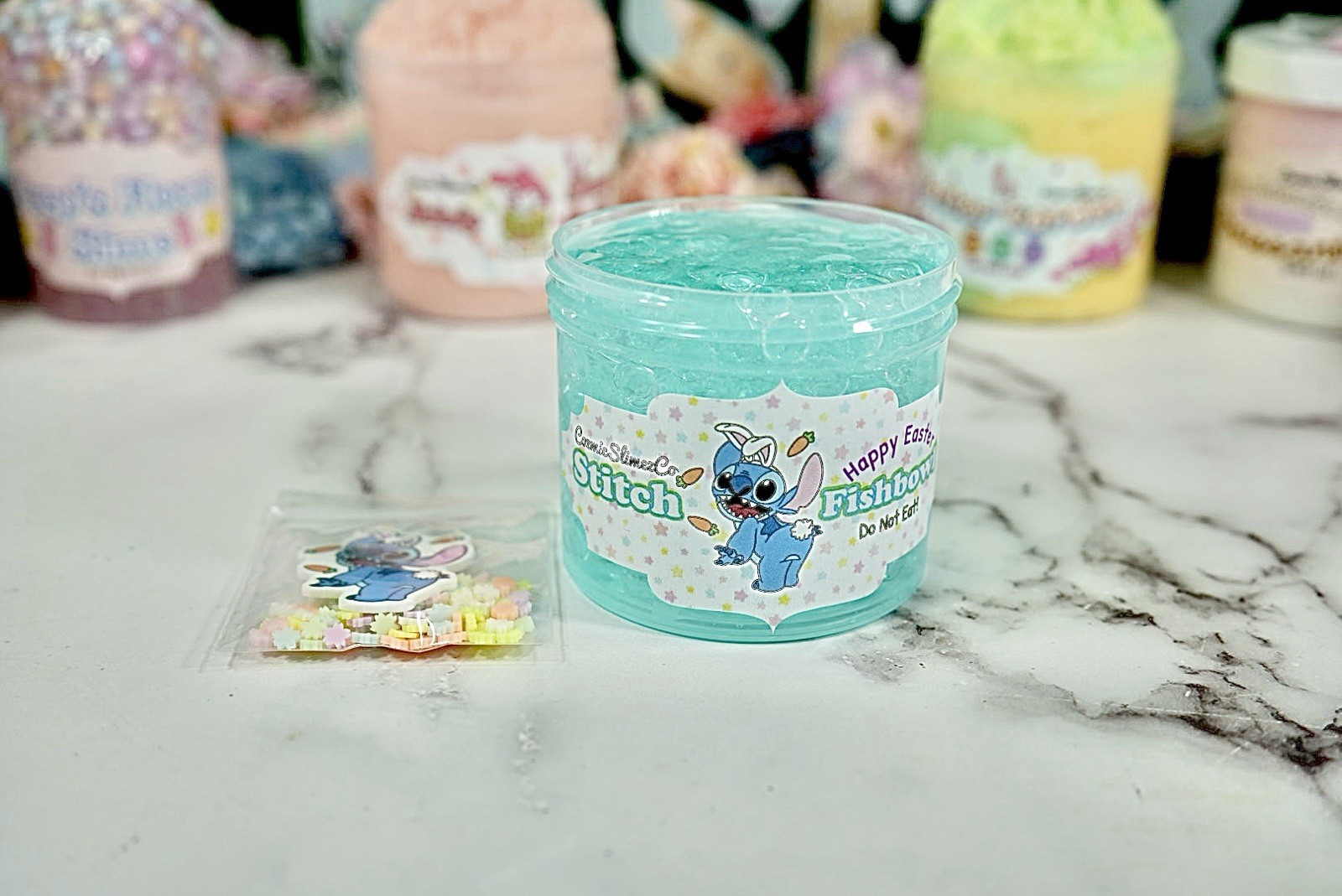 Happy Easter Fishbowl Slime, Easter Theme, No Scent, low Stretchy, ASMR gallery