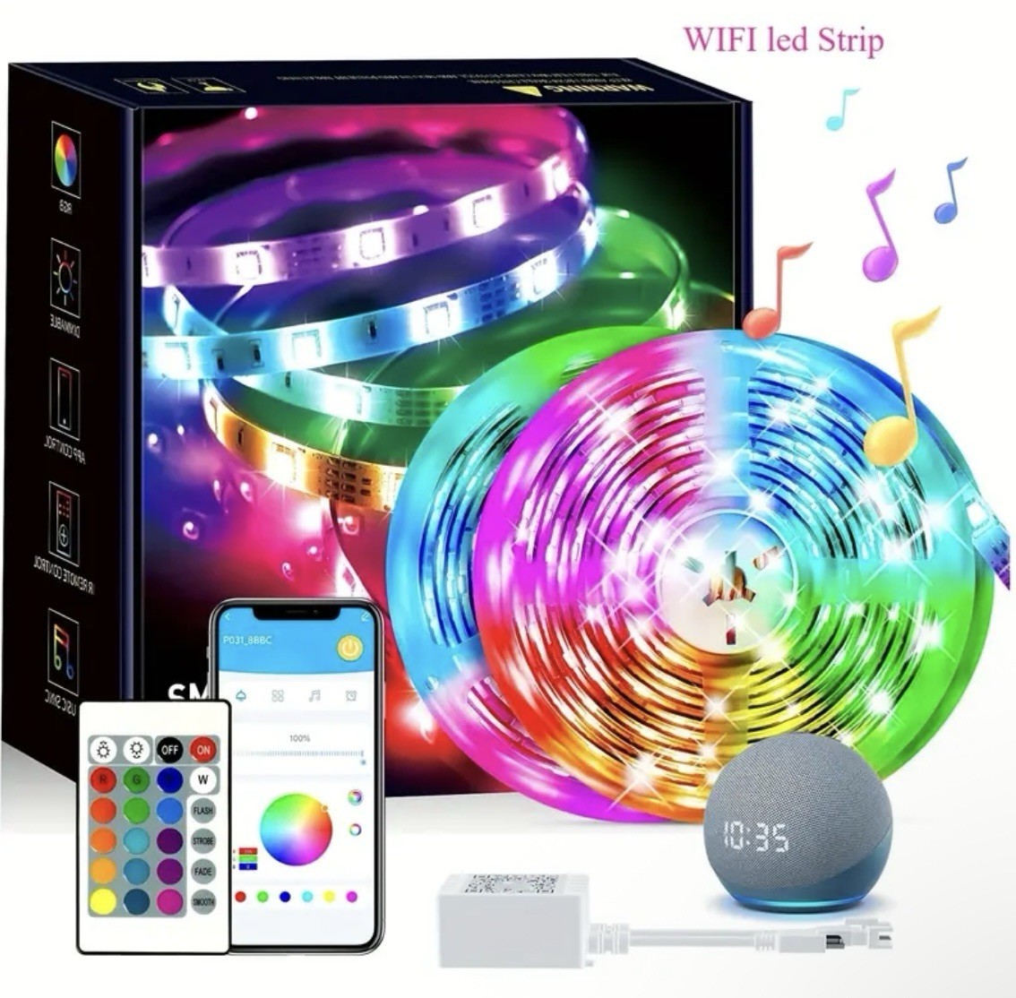 50 Ft LED Strip Lights, Smart Light with App Remote Control, RGB LED 1 ROLL 50ft gallery