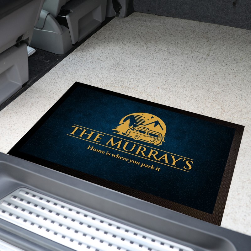 Personalised Motorhome mat - Blue Grunge Campervan door mat 60 x 40 cm PS950 gallery