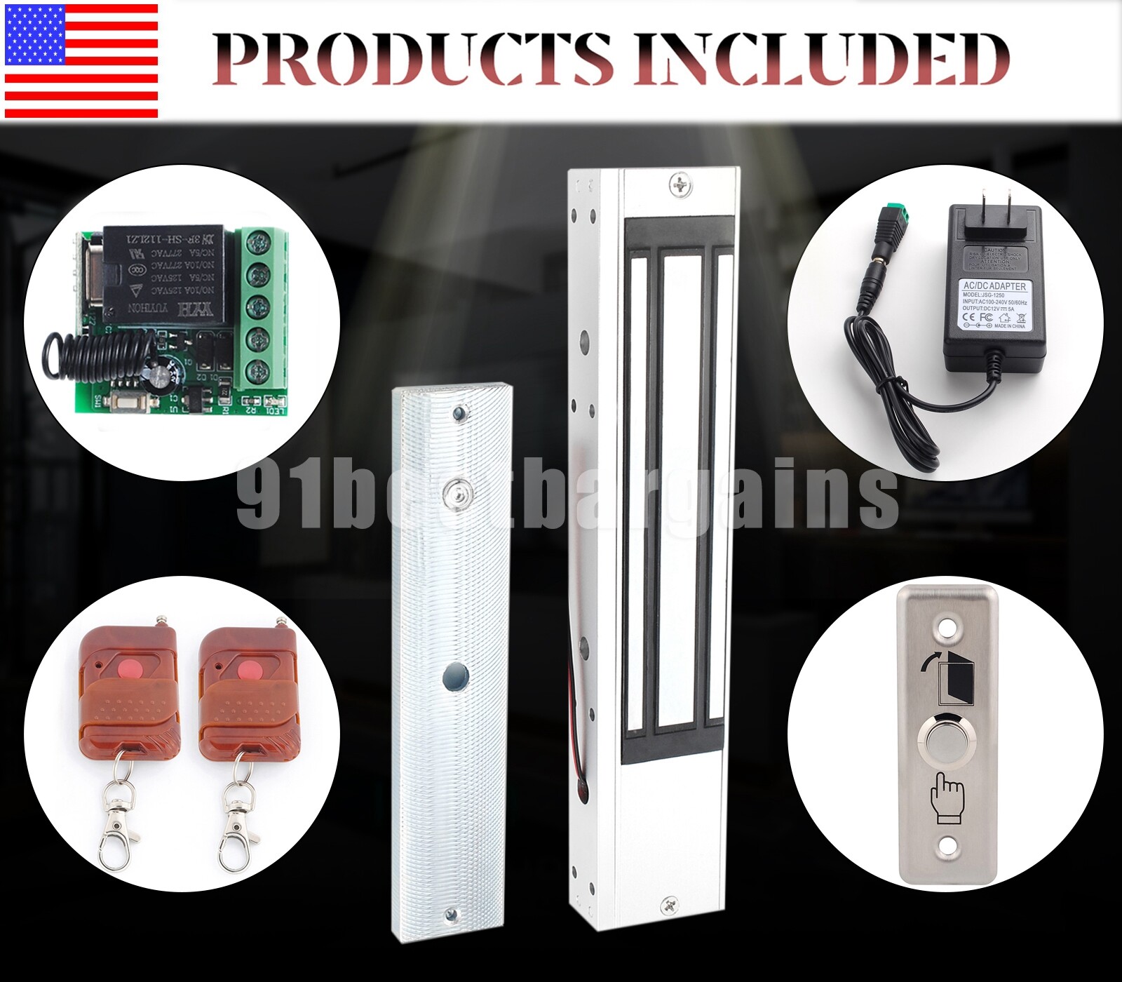 Lock Kit 600LB 280KG Holding Force Access Control Electric Magnetic Door US SHIP gallery