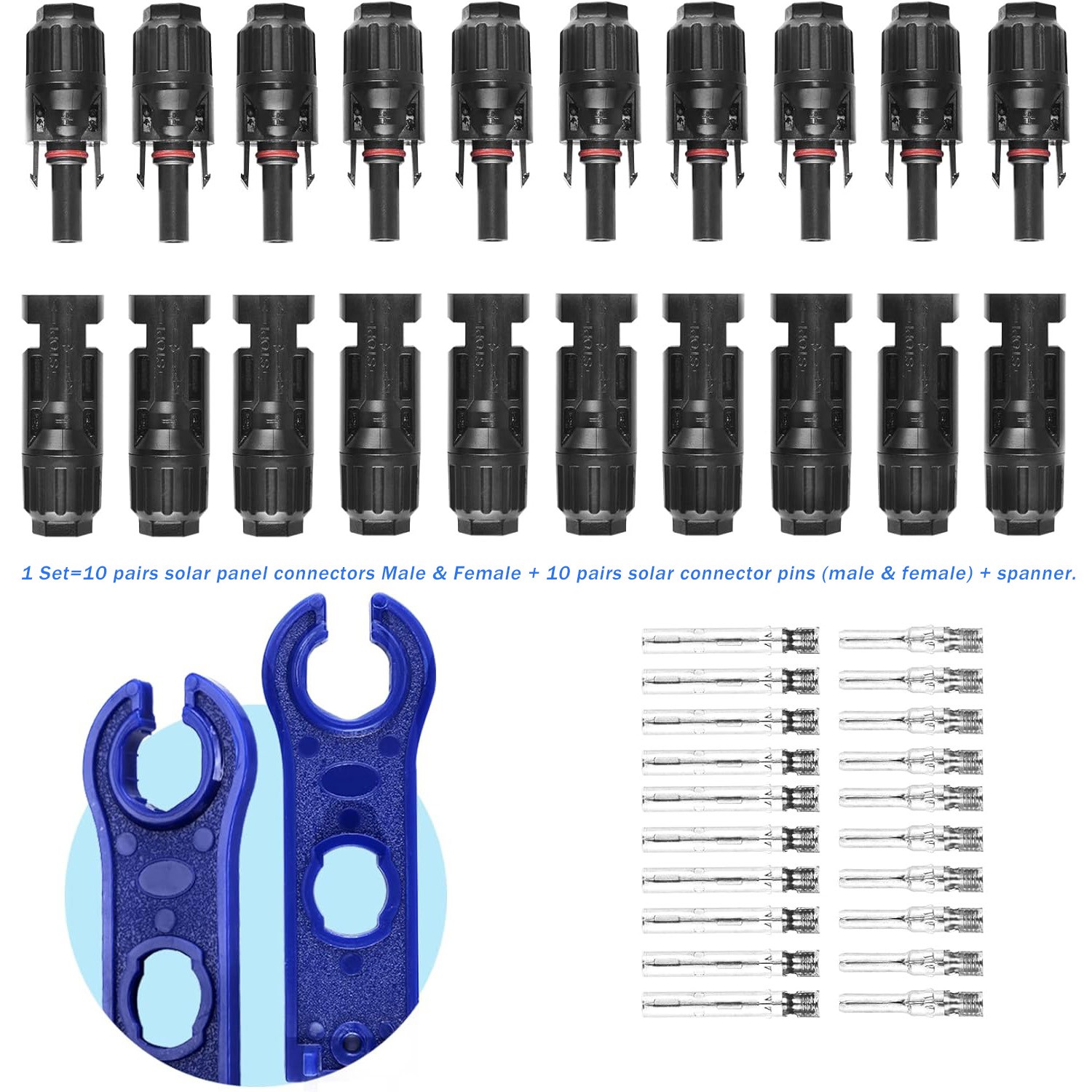 1-100 Set Male Female Wire Cable Connector Set Solar Panel Waterproof Connectors gallery