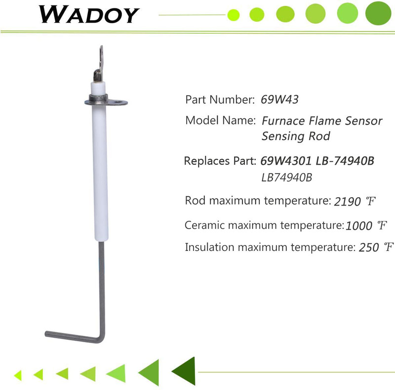 69W43 Flame Sensor Replacement Compatible with Lennox Armstrong Ducane Furnace, gallery