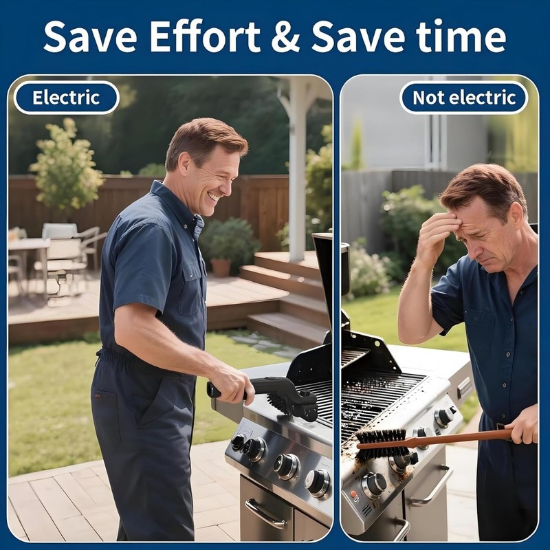 Powerful Electric BBQ Grill Brush - Versatile Detached Head & Long Battery Life gallery