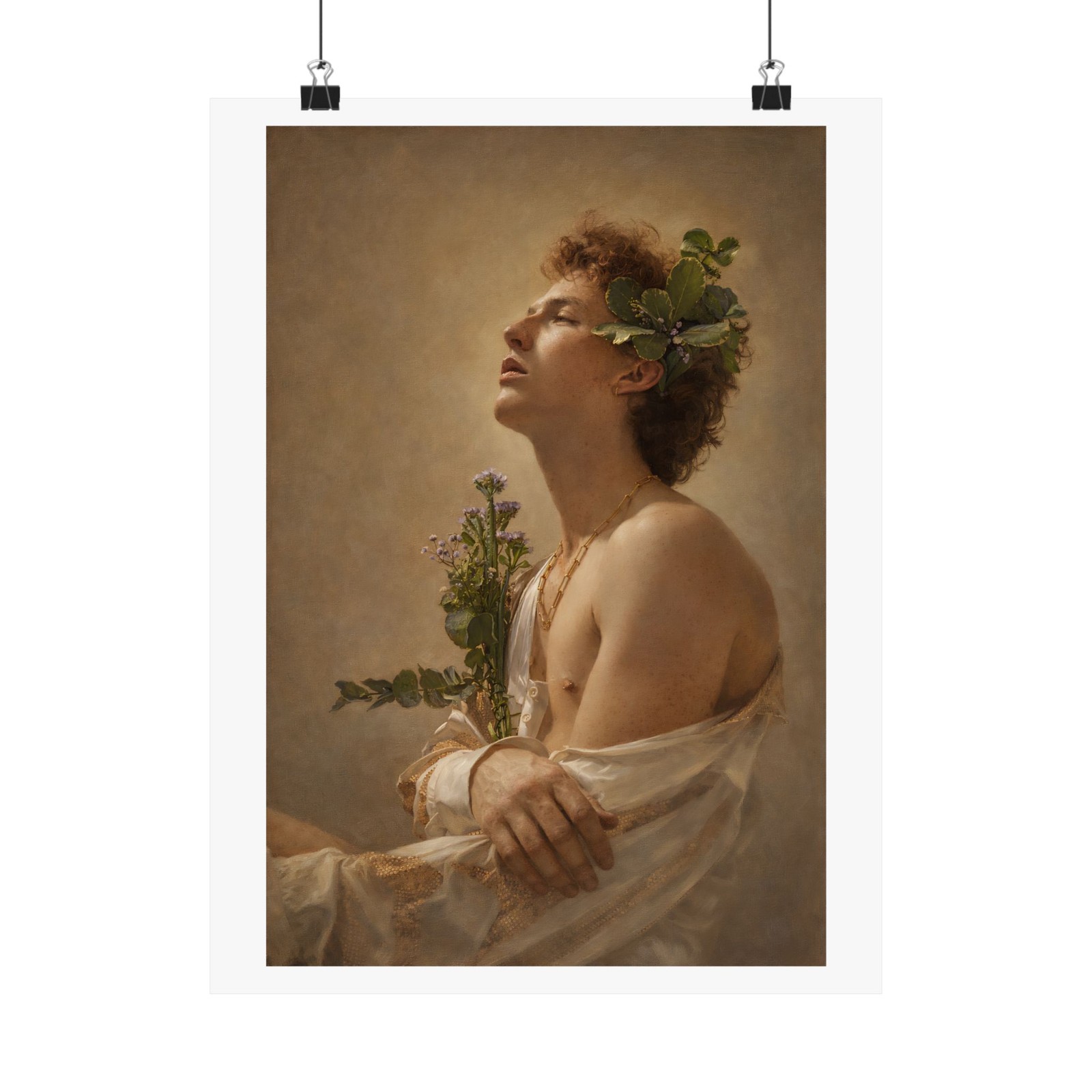 Floral Muse Matte Poster | Vertical Art Print, Classical Portrait gallery