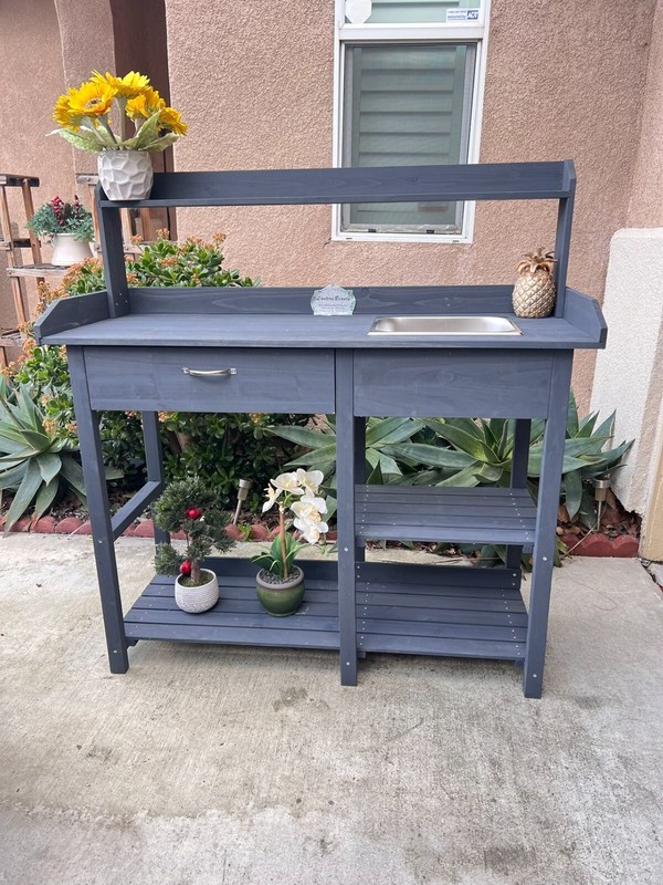 potting bench, potting table, potting benches outdoor work station table gallery