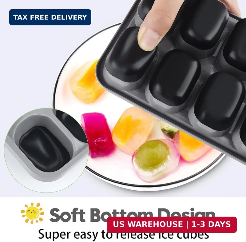 Ice Cube Tray 4 Pack, Easy-Release & Flexible 56 pcs Silicone Ice Cube Trays wit gallery
