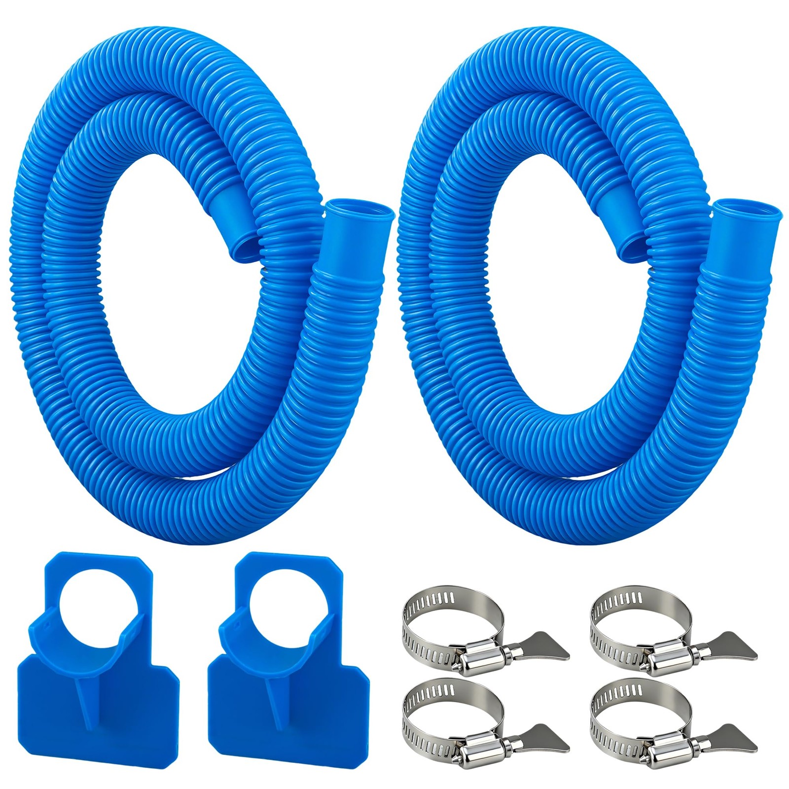 2 Pack Pool Pump Hoses for Above Ground Pools 1.25 inches x 59 inches, Blue gallery