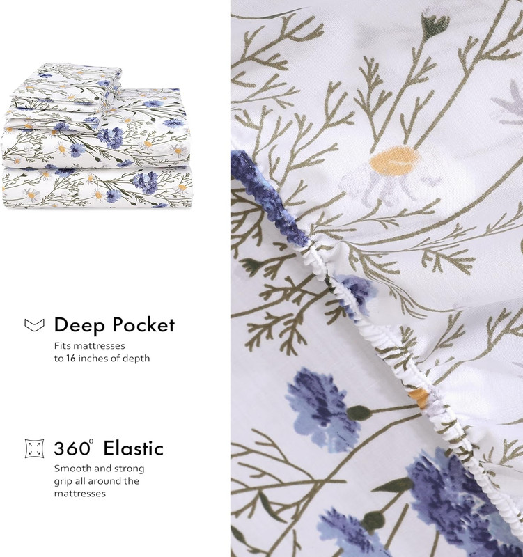 100% Cotton Percale Sheets Full Size – Crisp Cooling Bed Sheets for Hot Sleepers gallery