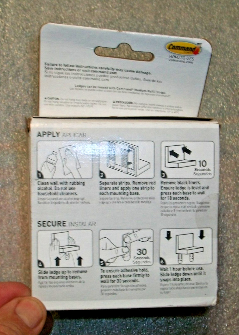 Command Display Ledges, Holds up to 2 lb, Quartz, 2 Ledges with 8 Medium Command gallery