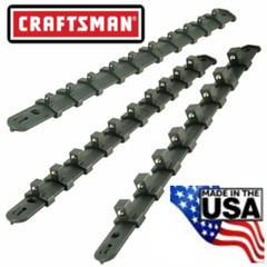 3pc CRAFTSMAN SOCKET HOLDER RAILS RACKS 1/4 3/8″ 1/2″ MOUNTABLE USA MADE BLACK