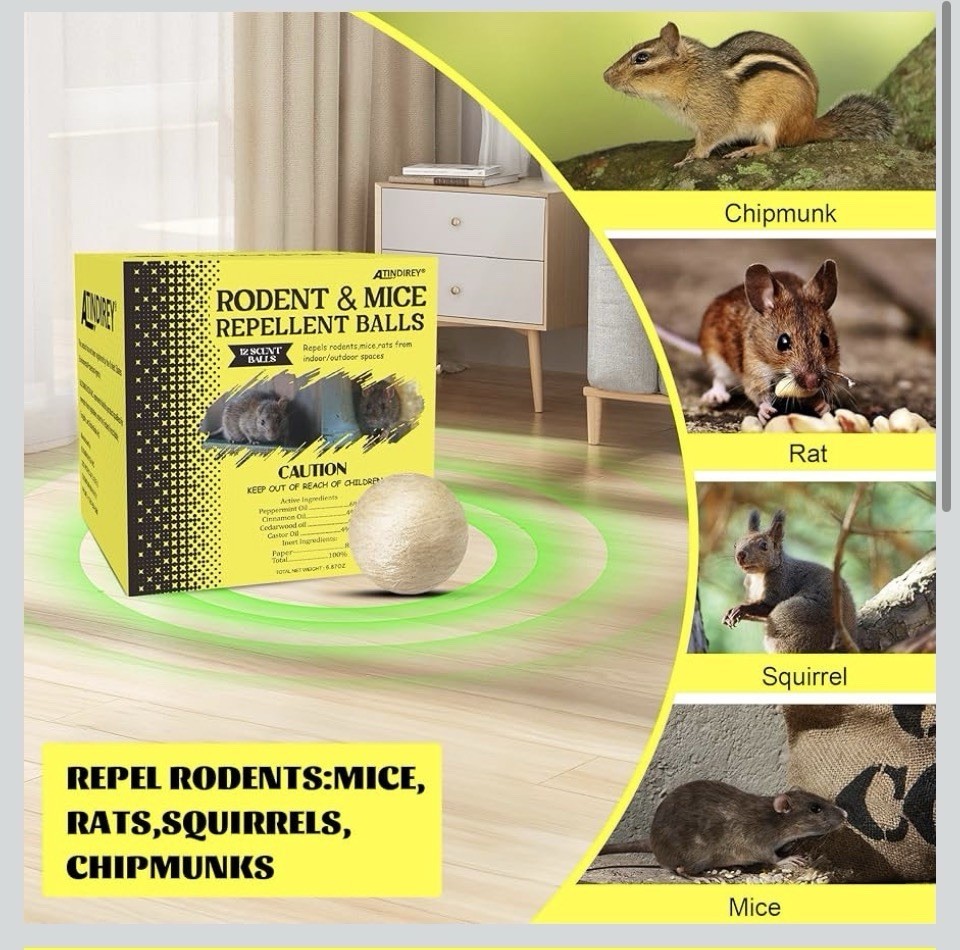 *2-pk* Rodent & Mice Natural Repel Deter Balls 24 Count gallery