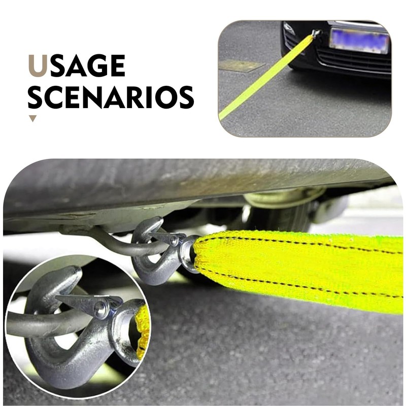 Tow Strap with Hooks, Eagle Hook-Designed Nylon Recovery Tow Straps, Break-Re... gallery