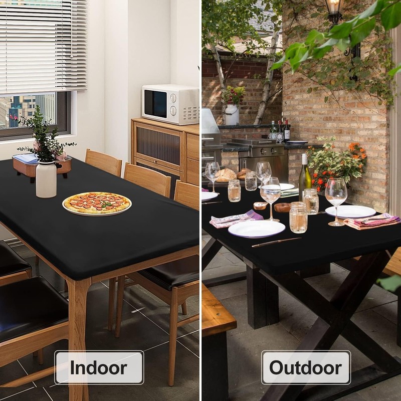 Versatile Reversible Stretch Table Cover for 6ft Tables - Indoor/Outdoor Use gallery