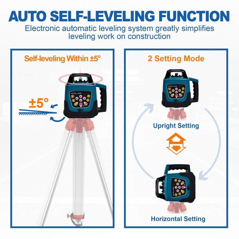 Laser Level 360° Rotary Self-Leveling Horizontal & Vertical 500M Red Beam gallery