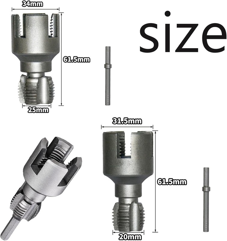 Pipe Thread Cutting Tool, Electric Drill Compatible Pvc Pipe Threader Kit gallery