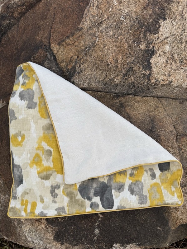 Throw Pillow Cover Ryan Studio Citrine Gold/Gray Off White Linen Rayon USA gallery