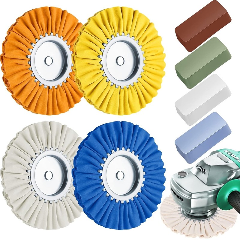 Airway Buffing Wheels Kit Polishing Compound Metal Polish for Angle Grinder 8... gallery