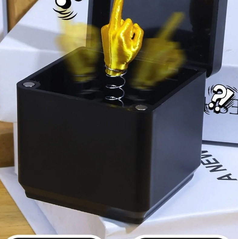 1pc Funny Middle Finger Prank Gift Box Desk Decoration Gag Toy Fun - NEW gallery