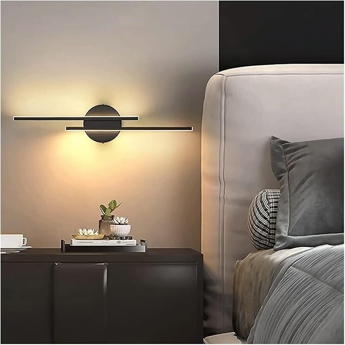 Wall Lamp Lighting Fixtures Long Strip Wall Light Lines Metal Acrylic LED GOLD gallery