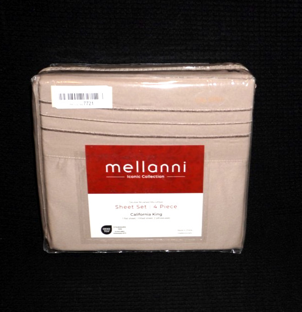 Mellanni California King Bed Sheets Set 4 PC Hotel Luxury Cooling #182 Tan NIP gallery