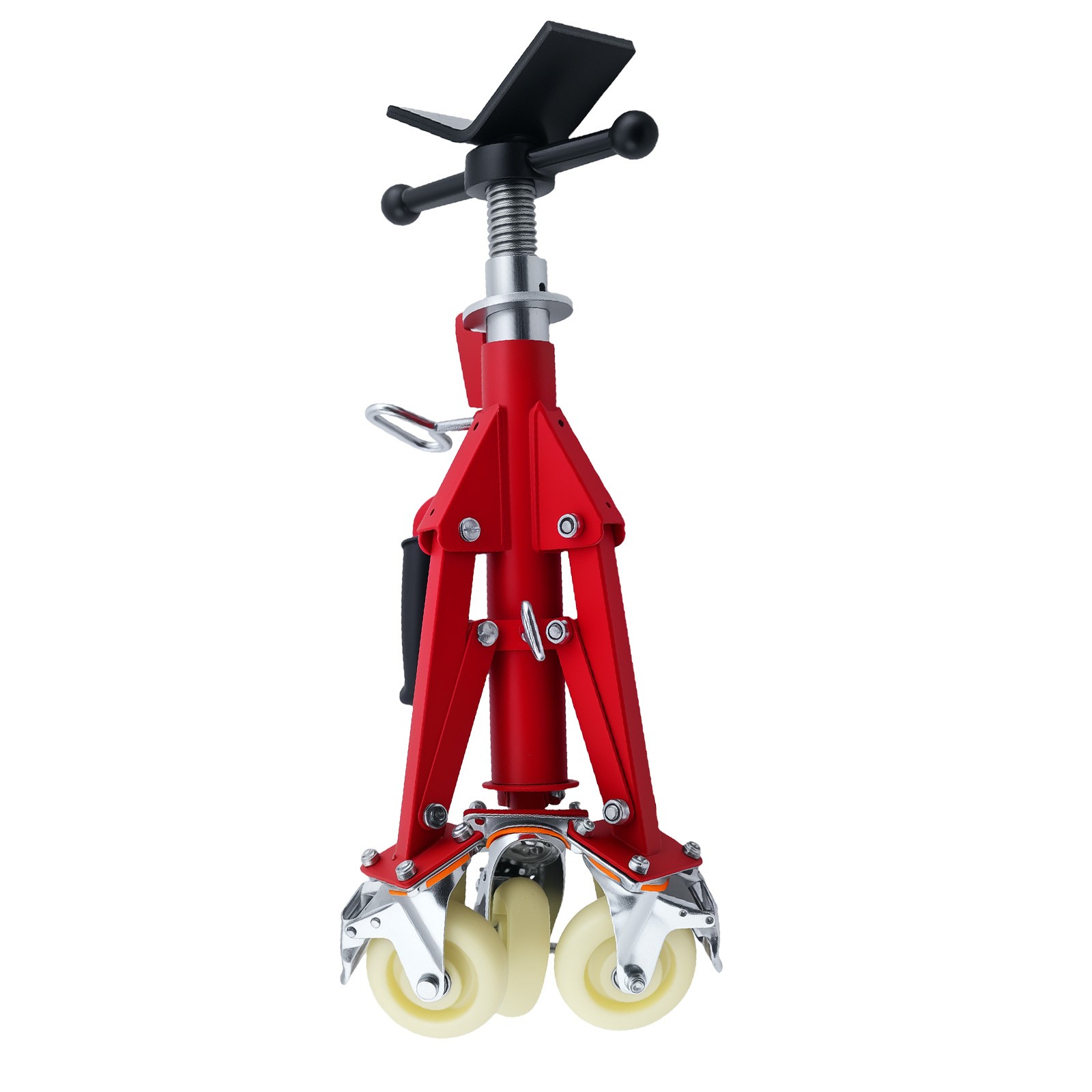 Adjustable V-Head Pipe Stand 20-37 inch Steel 882 lbs Folding Casters gallery