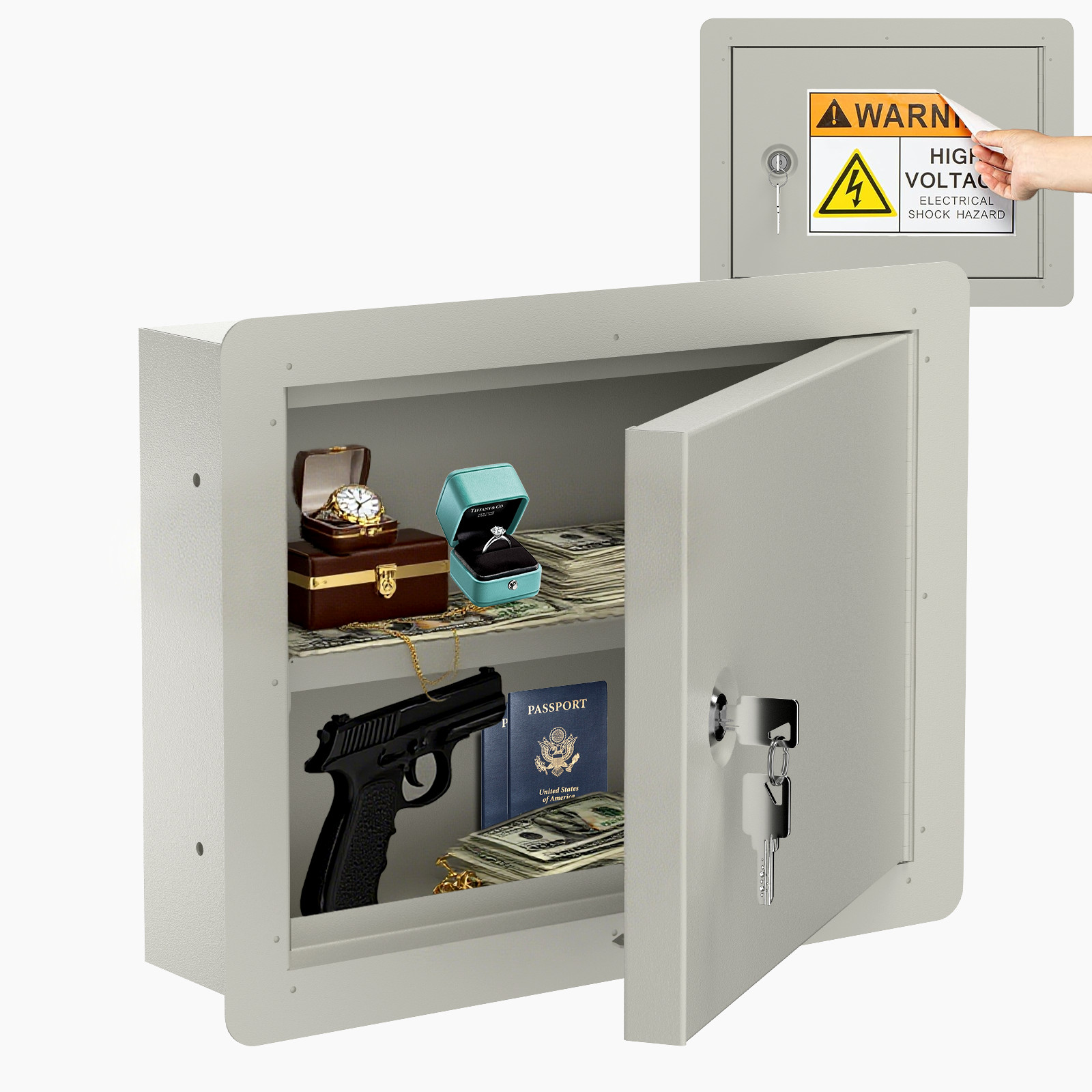 Pochar Hidden In Wall Safe Secure Storage Wall Gun Safe Box Between Studs Home gallery