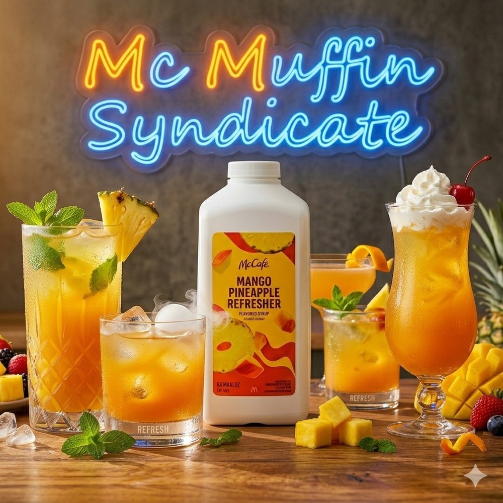 🌞🍸🍹McDonald's McCafe Mango Pineapple Refresher Flavored Syrup 🍹🍸🌞