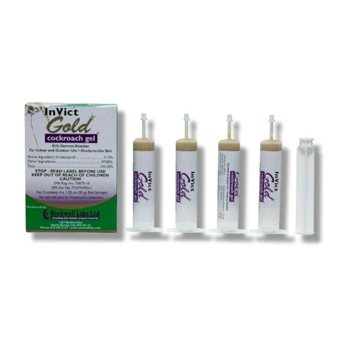 4 Tubes InVict Gold German Roach Control Cockroach Bait Gel 33 gram tubes gallery