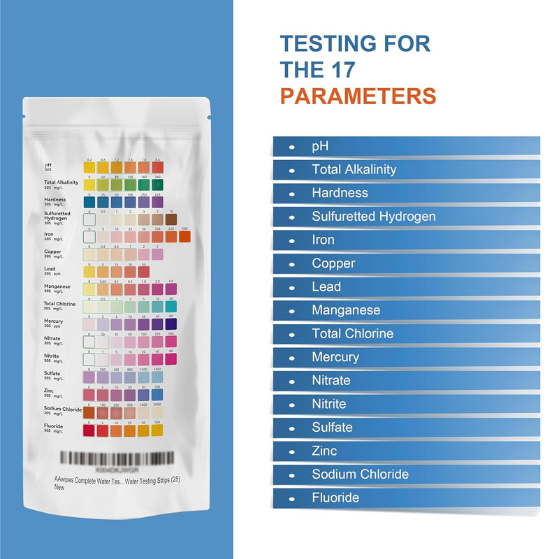 Complete Water Testing Kits for Drinking Water 25 Strips Bag Pack 16 in Well, Ta gallery